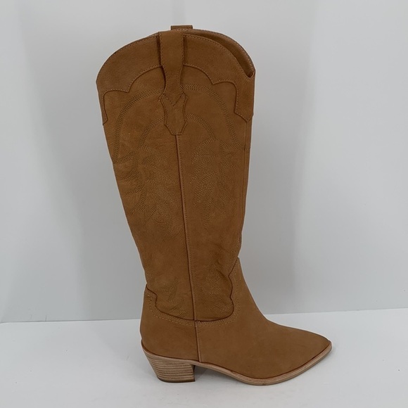 Dolce Vita Shoes - Dolce Vita Shiren Western Cowboy boot shoe Whiskey flame embroidery tall new 9